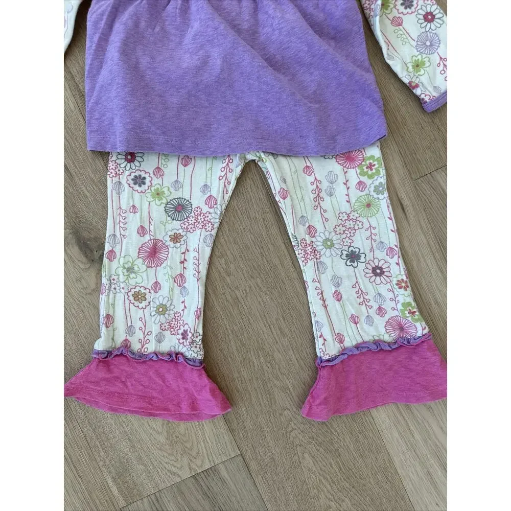 Baby Lulu 3T Lavender Purple Floral Two Piece Set Perfect For Events Cream